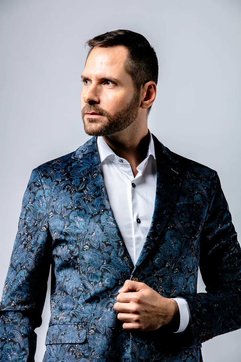 Navy top paisley blazer