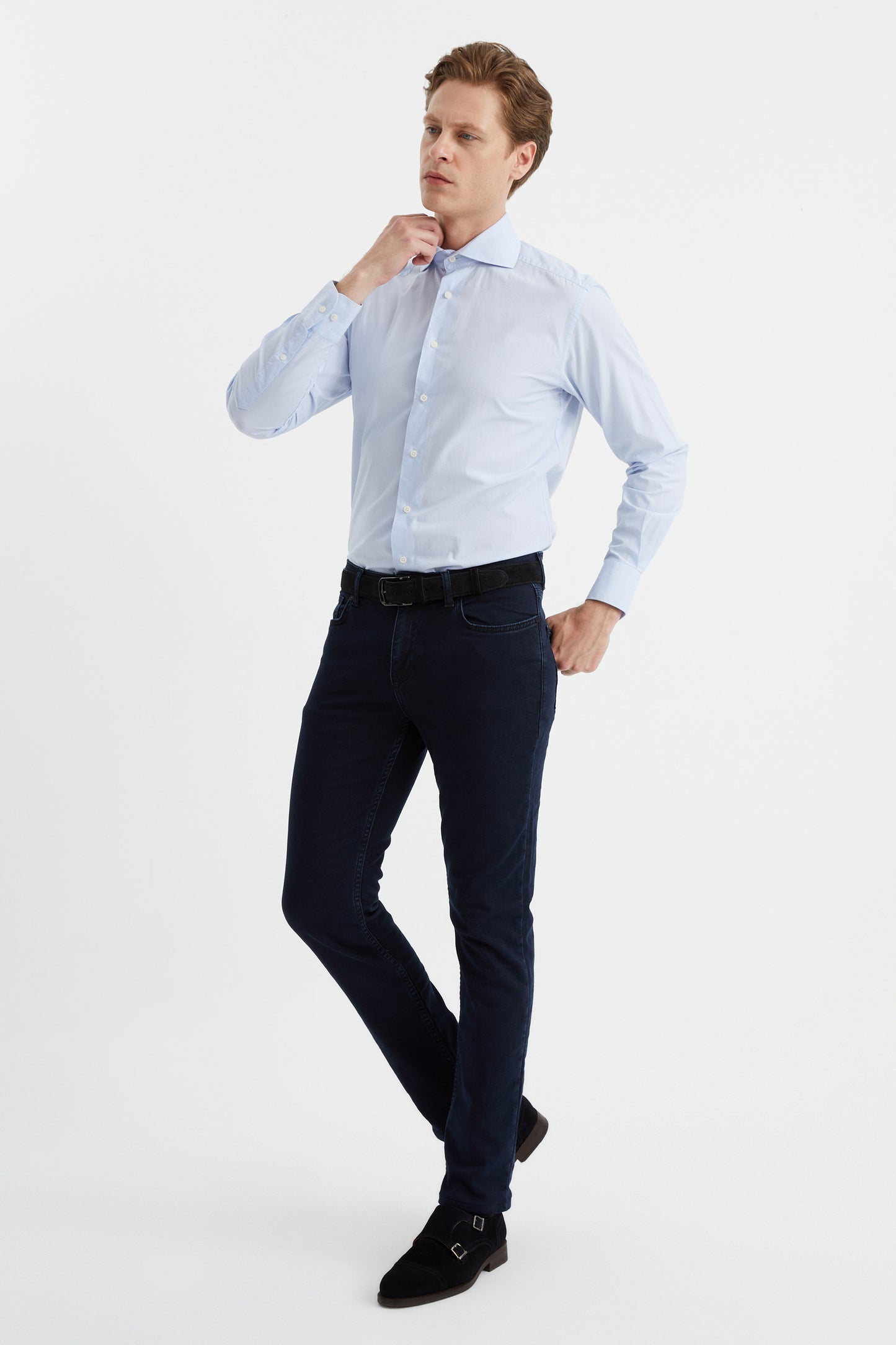 DFR89 stretchy, premium denim jeans, navy blue. Built for style and comfort
