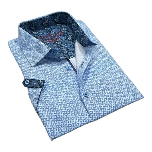 Sugar Blue Short Sleeve Sport Shirt