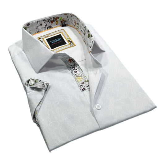 Scoop White Short Sleeve Sport Shirt