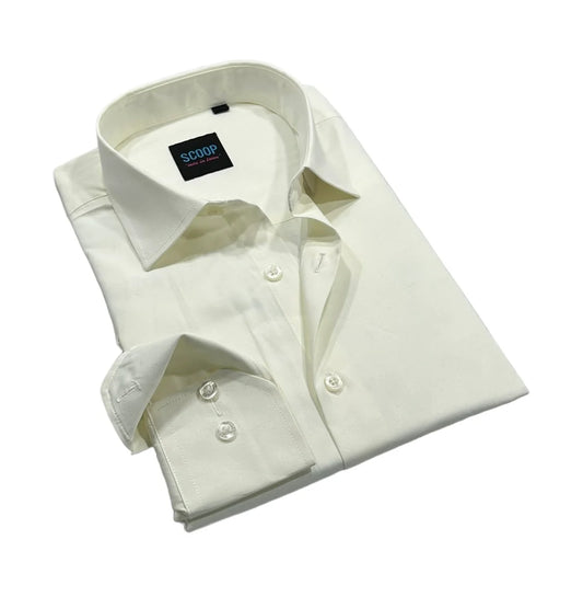 White dress shirt with cufflinks on a white background