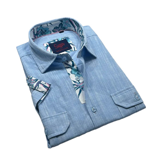 Sugar Short Sleeve Sport Shirt - Freddy-S/Light Blue