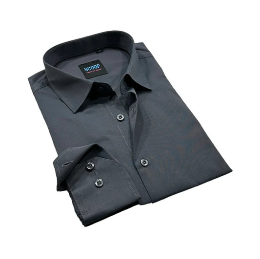 Scoop Dress Shirt - Grady/Charcoal