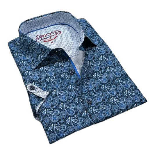 Sugar Royal Blue Short Sleeve Sport Shirt