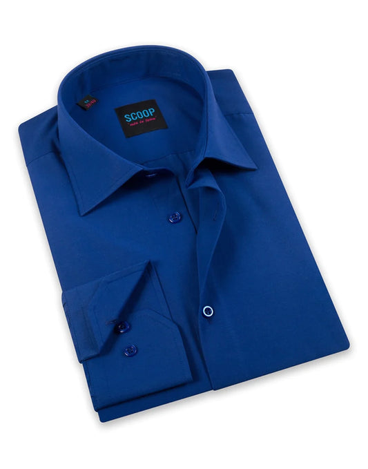 Scoop Dress Shirt - Grady/Royal Blue