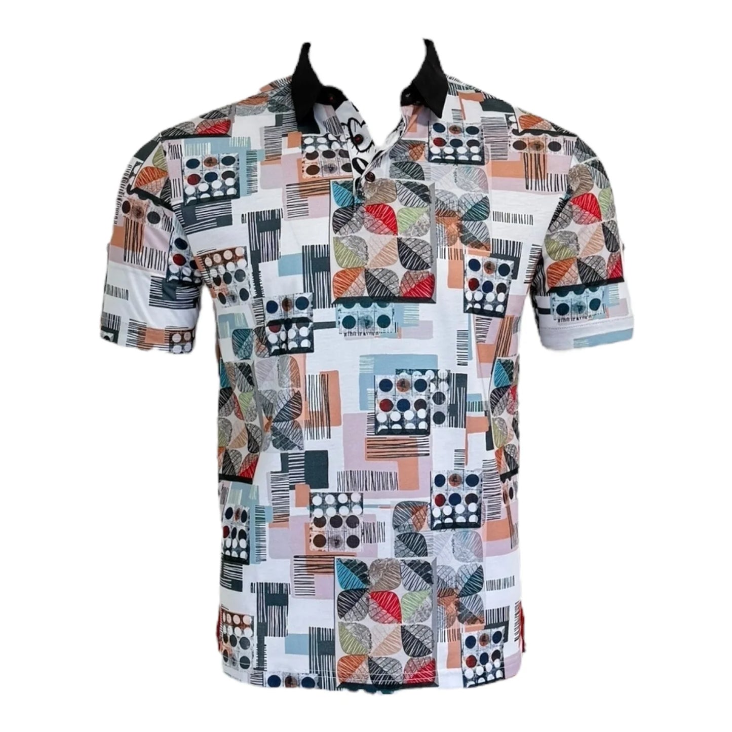 Colorful patterned shirt on a white background