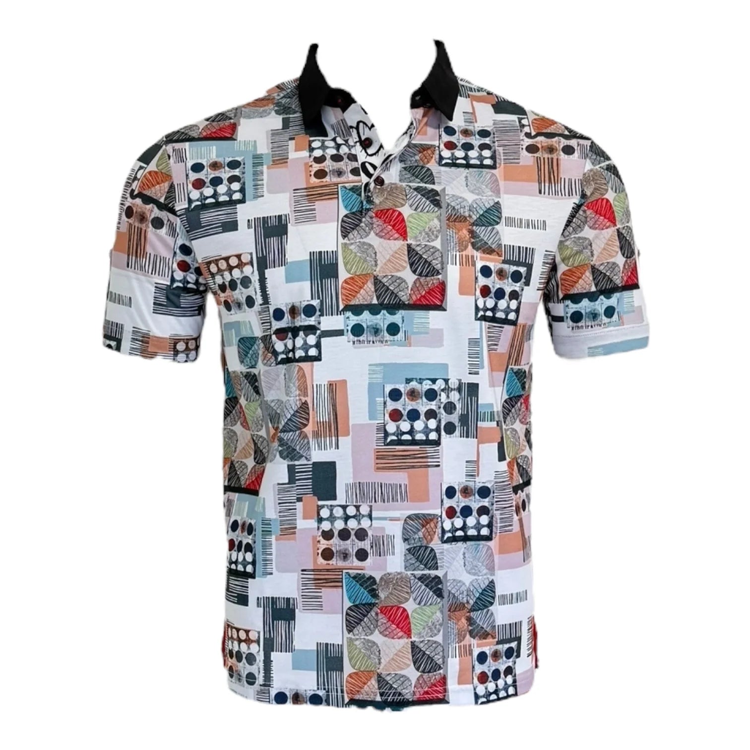 Colorful patterned shirt on a white background