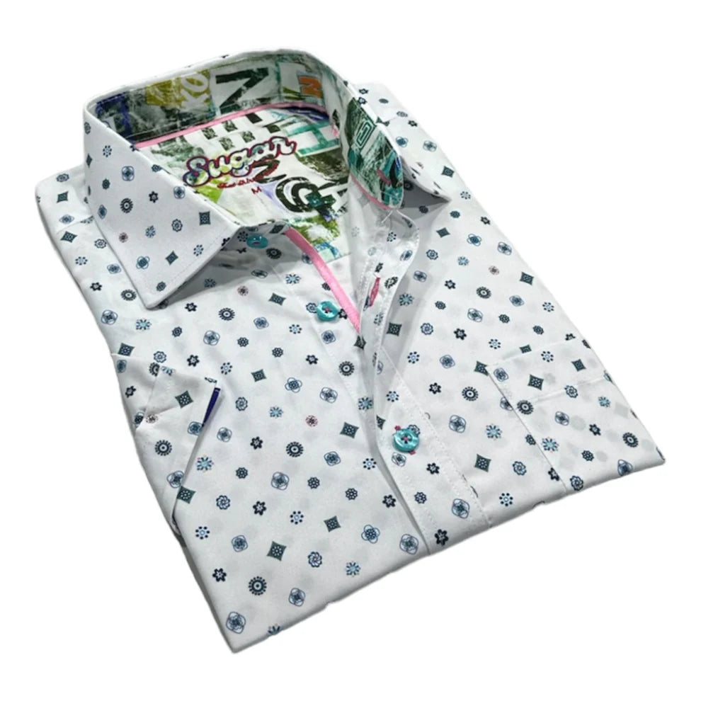 Sugar Blue Short Sleeve Sport Shirt