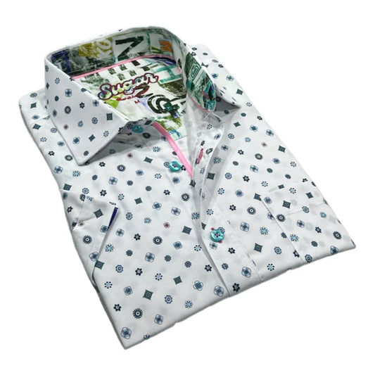 Sugar Blue Short Sleeve Sport Shirt