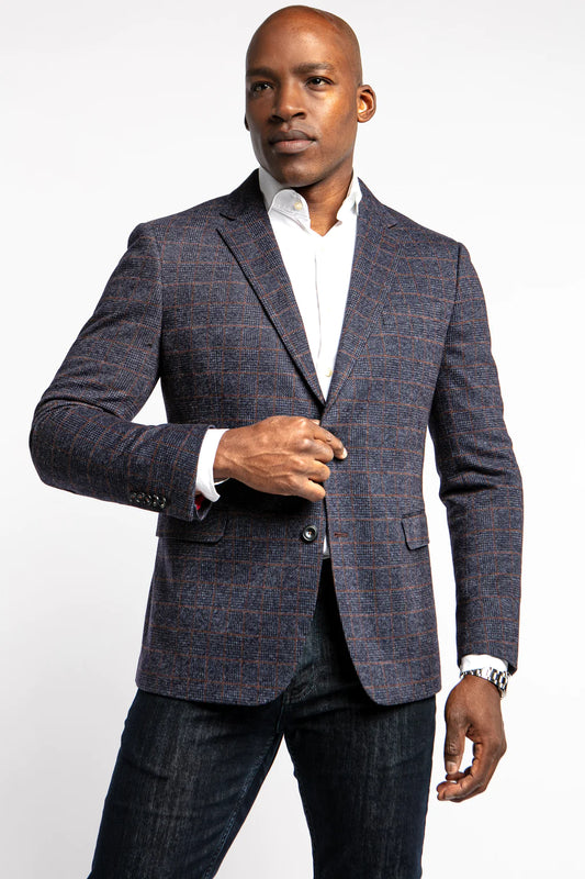 7 Downie St. Sport Jacket Ander Blue Mario Uomo