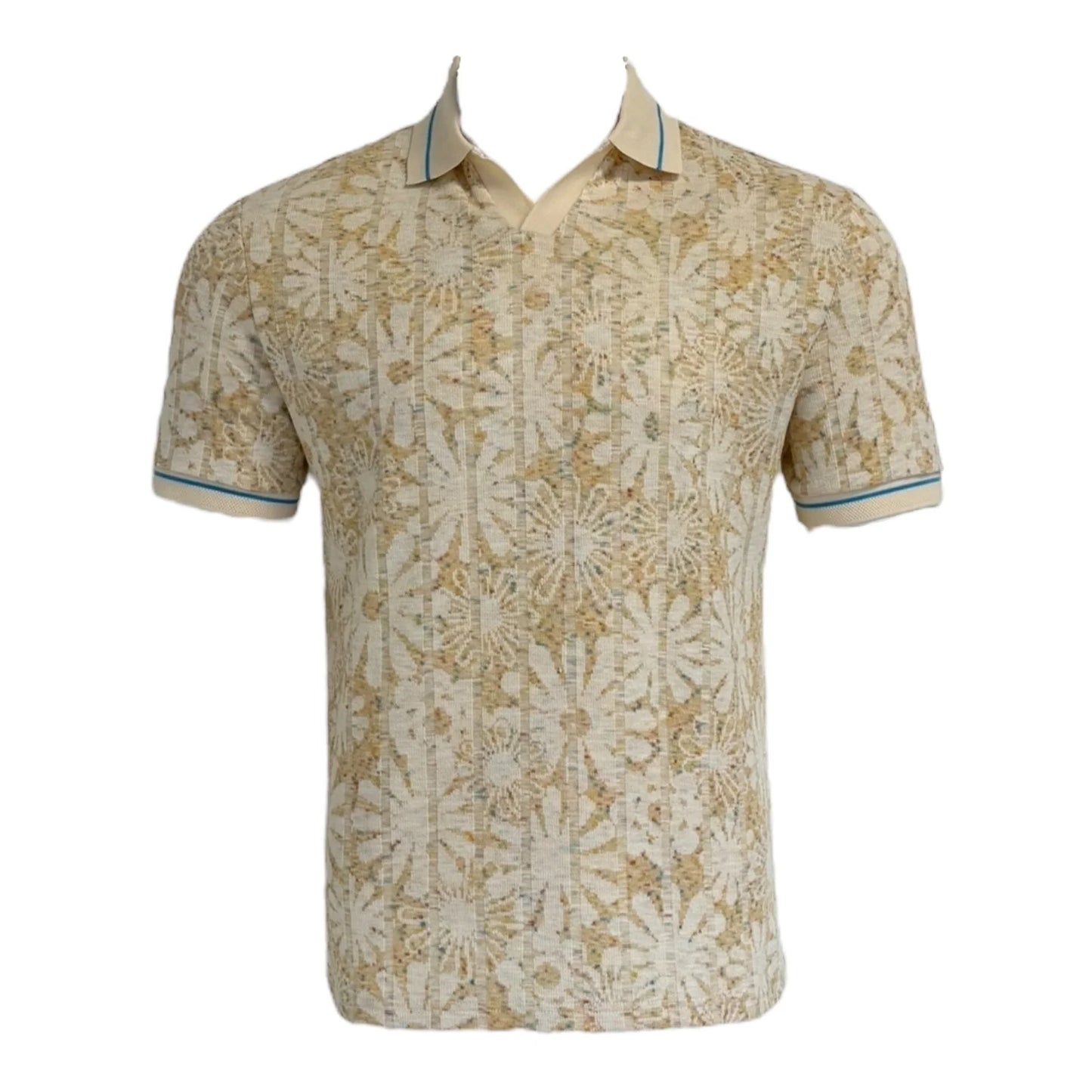 Beige patterned shirt on a white background