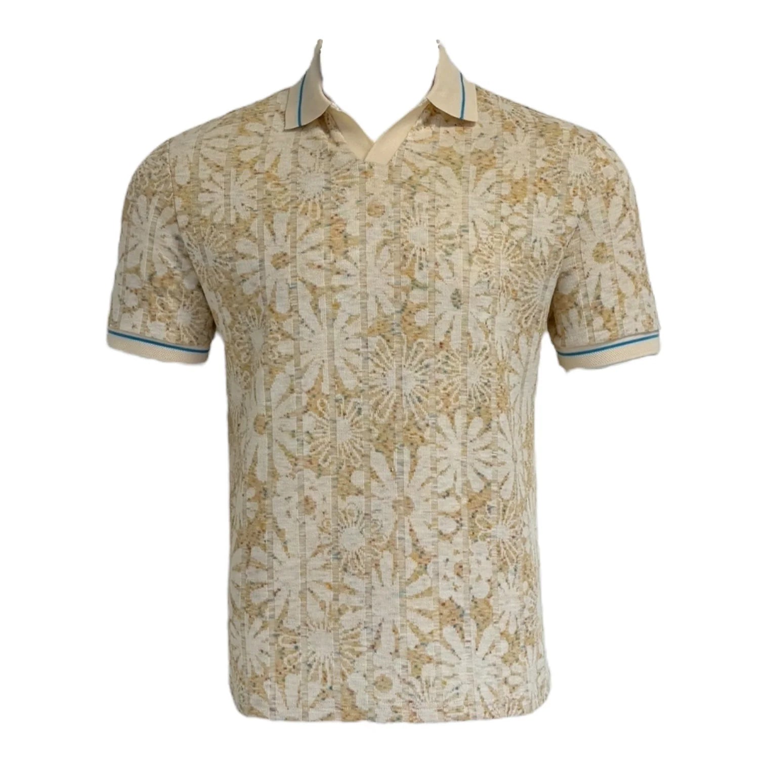 Beige patterned shirt on a white background