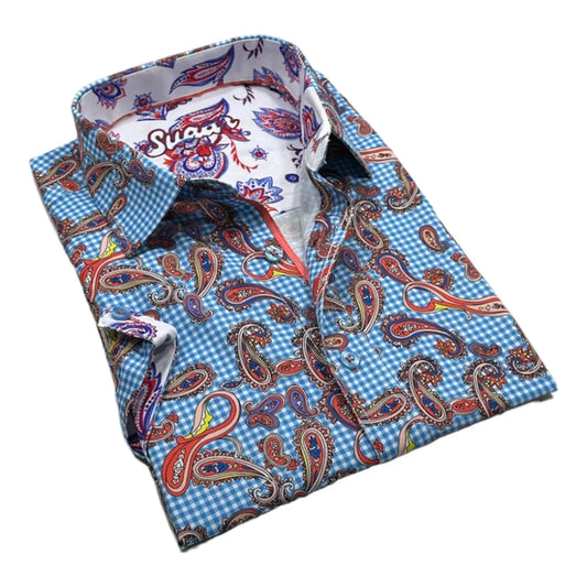 Sugar Blue Short Sleeve Sport Shirt