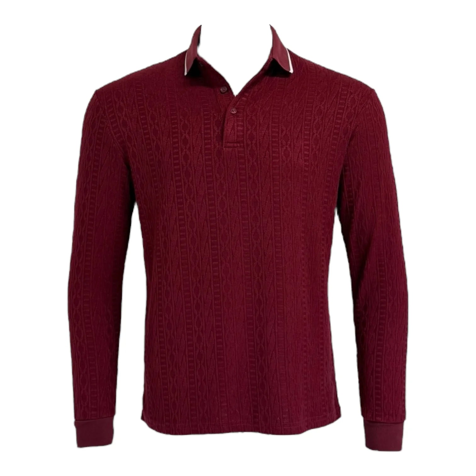 Maroon long-sleeve shirt on a white background