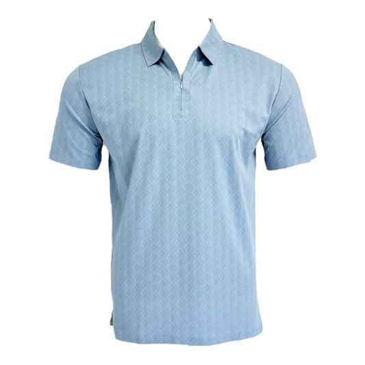 Light blue polo shirt on a white background