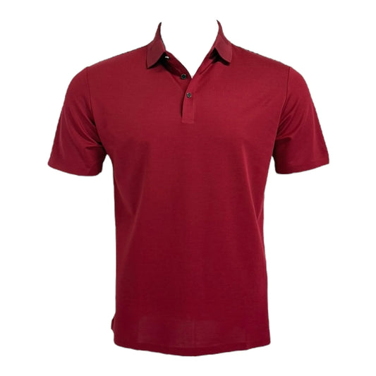 Red polo shirt on a white background
