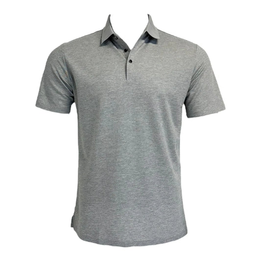 Gray polo shirt on a white background