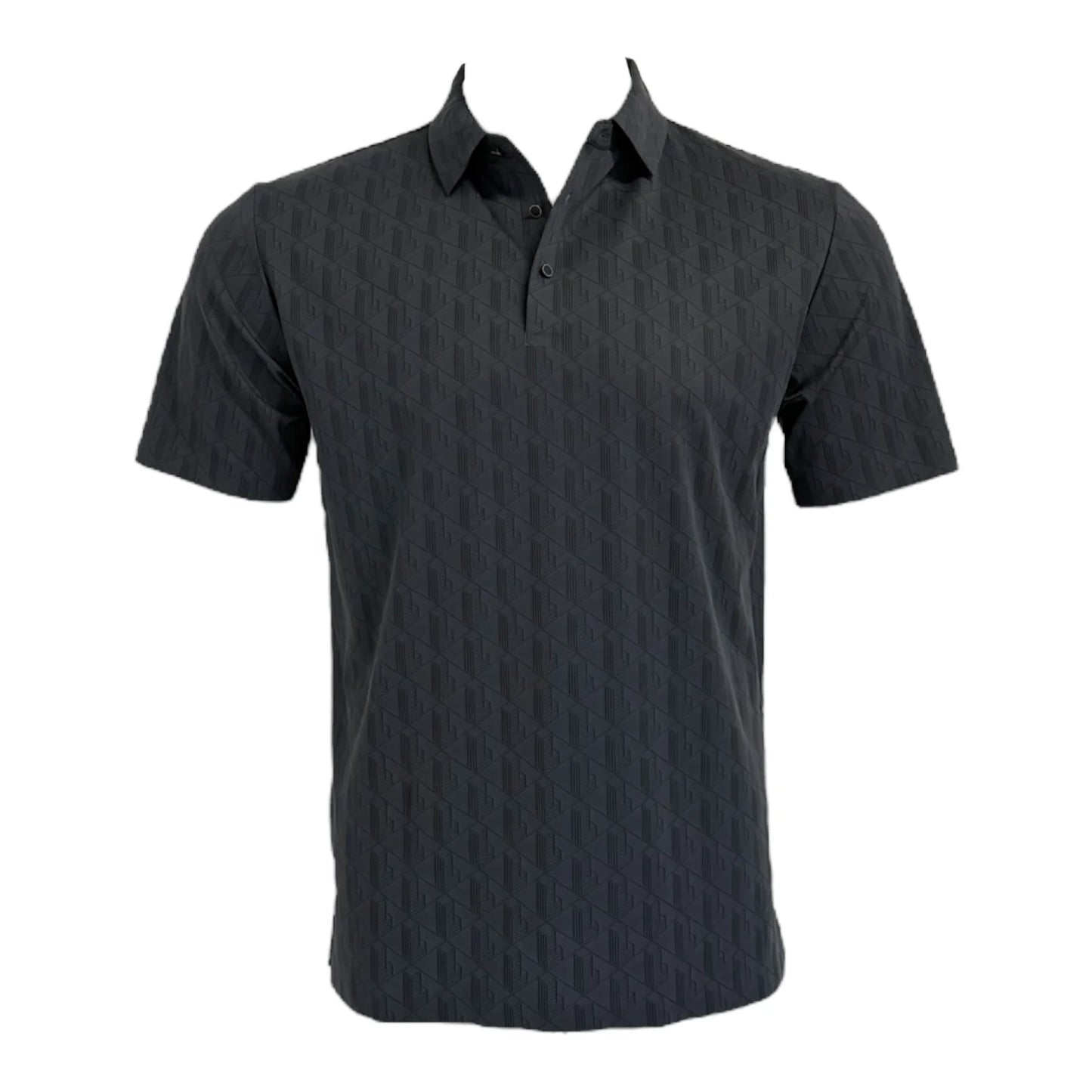 Dark gray polo shirt on a white background