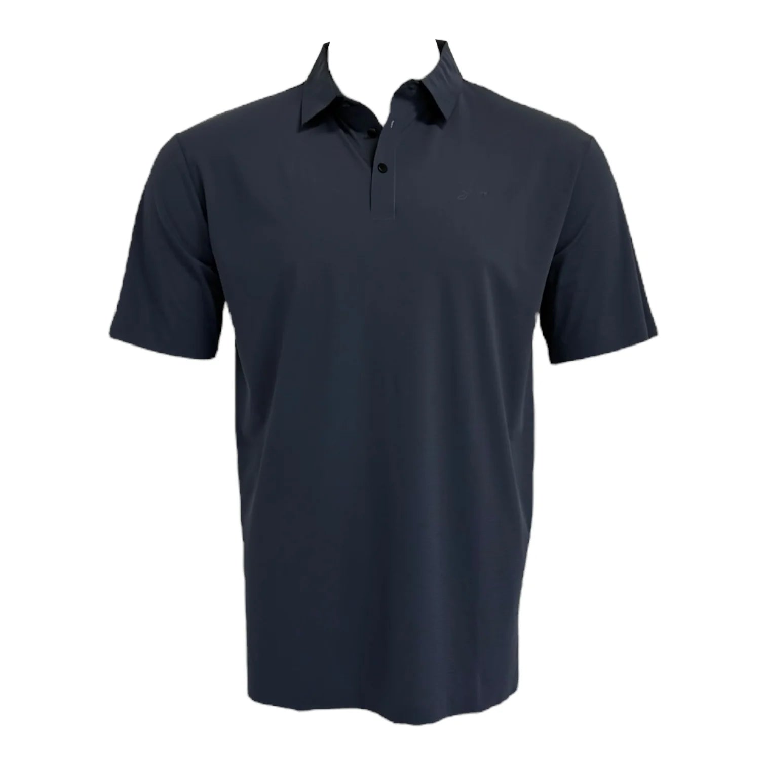 Black polo shirt on a white background