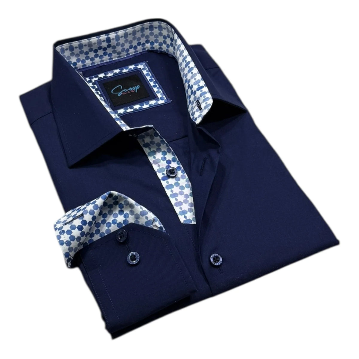 Scoop Sport Shirt - Bamboo/Midnight Blue