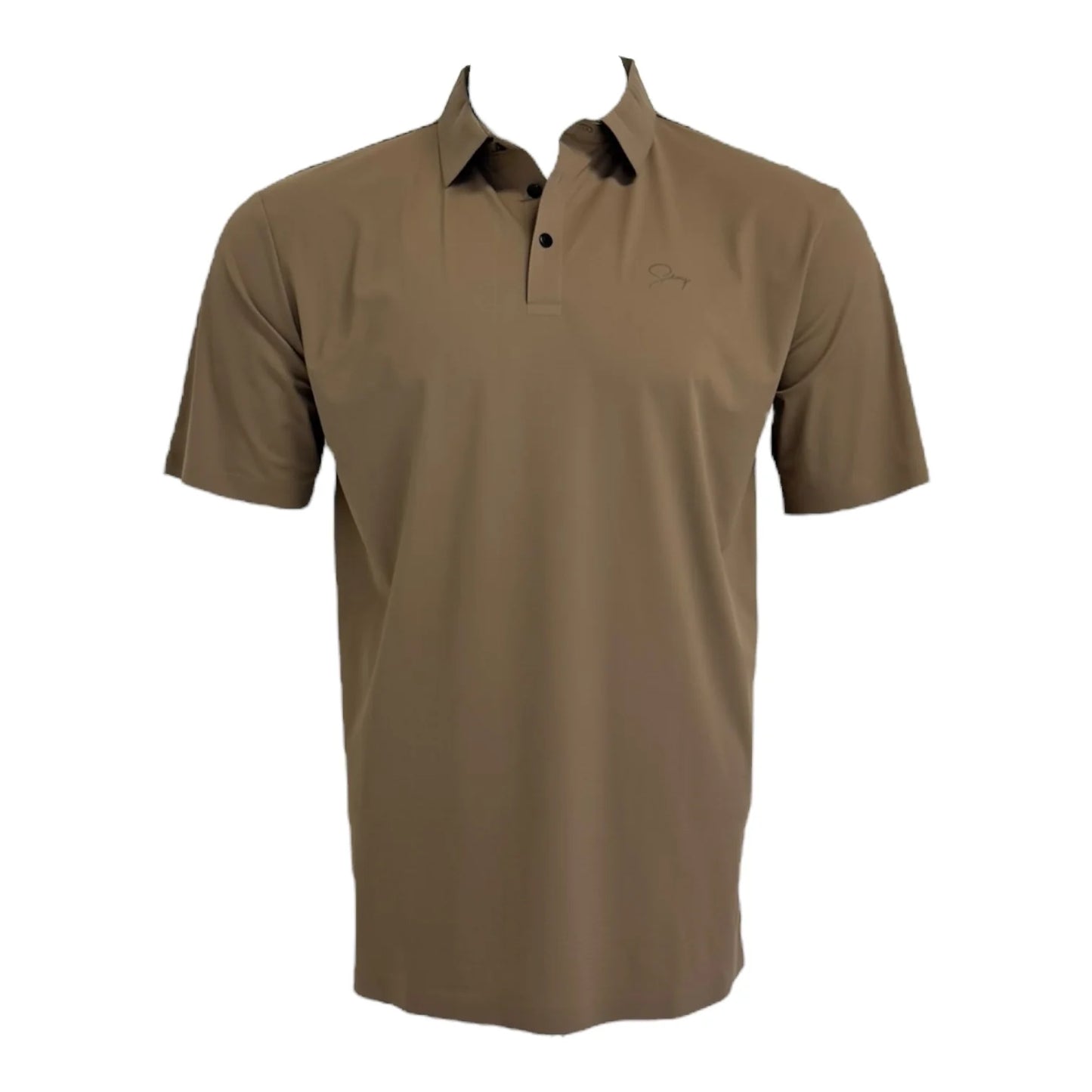 Brown polo shirt on a white background
