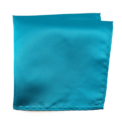 Knotz Pocket Square Men's solid turquoise pocket square that is ideal for any business or wedding suit attire.