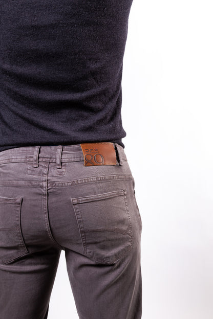 DFR89 grey slim casual pants, stretchy cotton and very comfortable. Great for casualwear and dressy looks.
