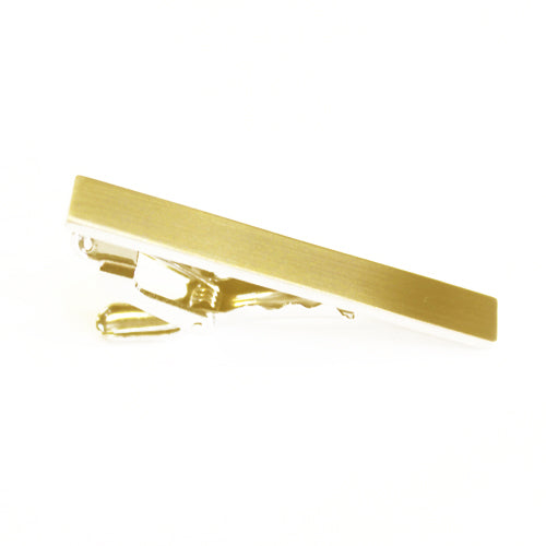A clasic, brushed gold tie bar by Knotz.