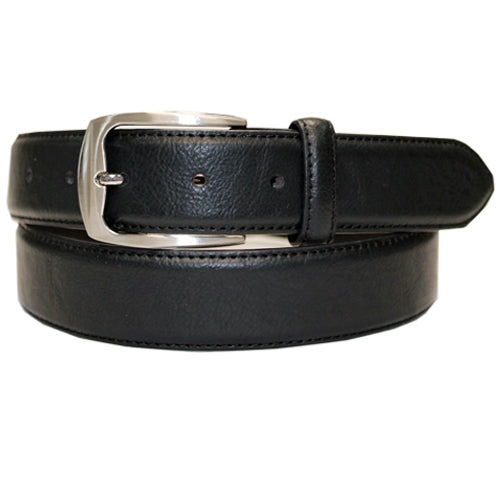 Black leather belt, made by Knotz. A staple piece for any man's business wardrobe.